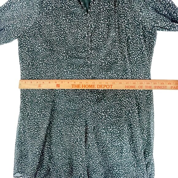 Joie Green Animal Print Short Dress Balloon Sleeve Womens SIZE XL Tunic Ditsy - Picture 5 of 13